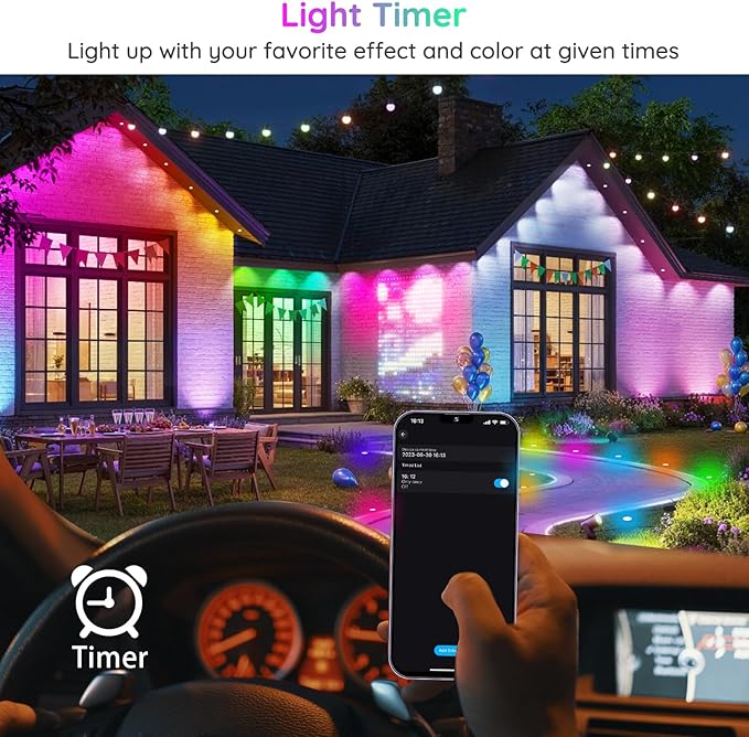 LED Deck Lights Kit, 30 Pack 1.77" Smart RGBW+IC Outdoor Lights | Low Voltage Recessed Deck & Step Lights | IP67 Waterproof Landscape Lighting for Stairs, Pool Deck & Garden | Works with Alexa/Google