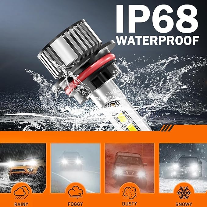 Compatible For Ford F250 F350 F450 F550 1999 2000 2001 2002 2003 2004 Fog light bulbs Combo Kits, Powersports Bulbs with Fan Direct Installation, Pack of 4