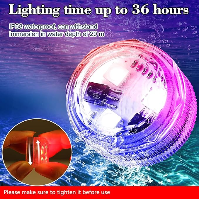 Submersible LED Lights, 12 PCS RGB Waterproof Color Changing Tea Light with Remote control and Timer, Battery Operated Mini Lights for Vase, Pool, Pond, Fish Tank,Parties,Wedding,Halloween,Christmas