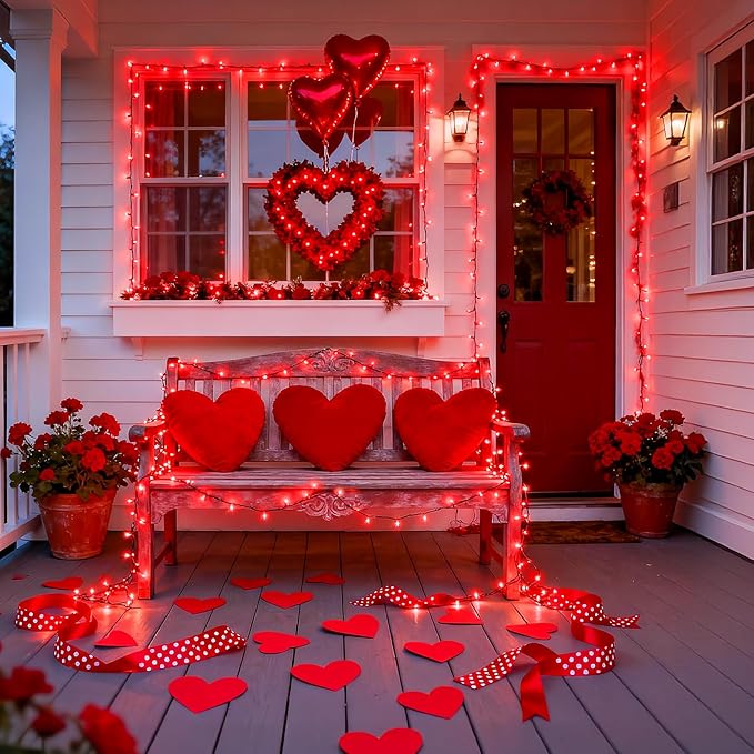 JMEXSUSS 500 LED Red Christmas Lights Outdoor, 173ft Christmas Lights Plug in, Waterproof 8 Modes Red String Light for Tree Party Xmas Holiday Decorations