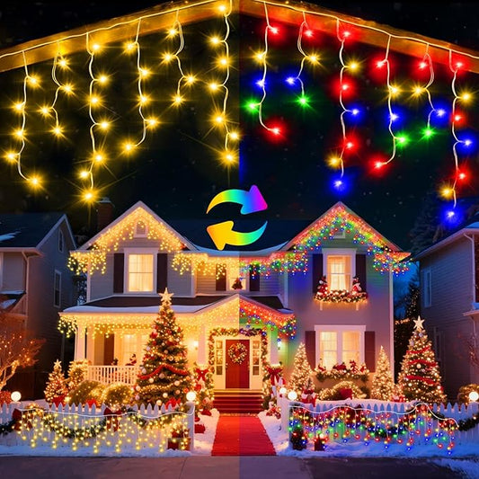 131 Ft String Lights for Outside, 1280 LED Christmas Lights Outdoor Plug in, Christmas String Lights with 11 Modes & Timer for Holiday, Party, Wedding, House, Patio, Outdoor Decorations