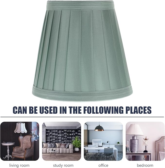 Small Lamp Shade - Clip On Bulb Lampshade Fabric Lampshade Mini Lamp Shade Replacement Lamp Shades for Table Lamps, Floor Lamps, Wall Lamps, 5x5x3 Inch, Green