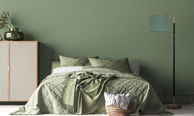 Etto Pleated Lamp Shade, 9" High, Replacement Lampshade for Empire and Drum Floor Lamps, Fits Multiple Styles, Effortless Setup(Peacock Green)