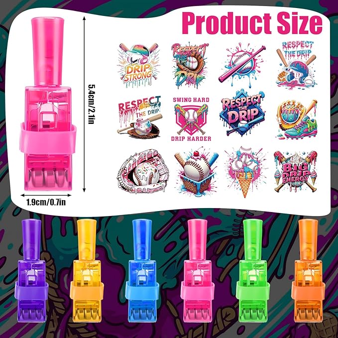 Tuanse 36 Pcs Ice Cream Drip Baseball Finger Lights Gifts Bulk for Kids Glow in the Dark Finger Lights Baseball Ice Cream Theme Birthday Party Decorations Supplies