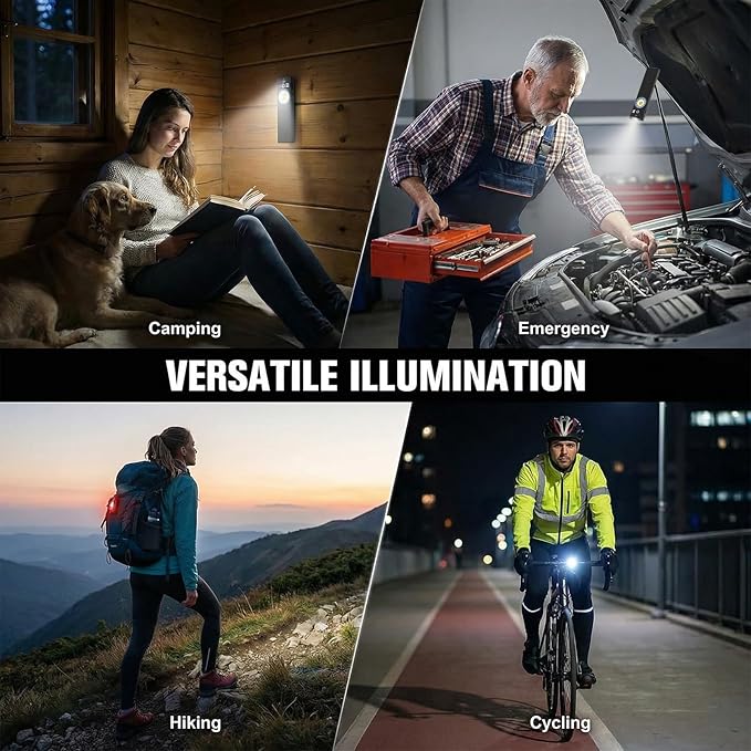 Rechargeable EDC Flashlight, Powerful RGB Flashights, 650 Lumens Portable Flat Mini Pocket Flashlight, IP67 Waterproof Multi-Mode Magnetic Keychain Flashlight for Home Working Camping Hiking Emergency