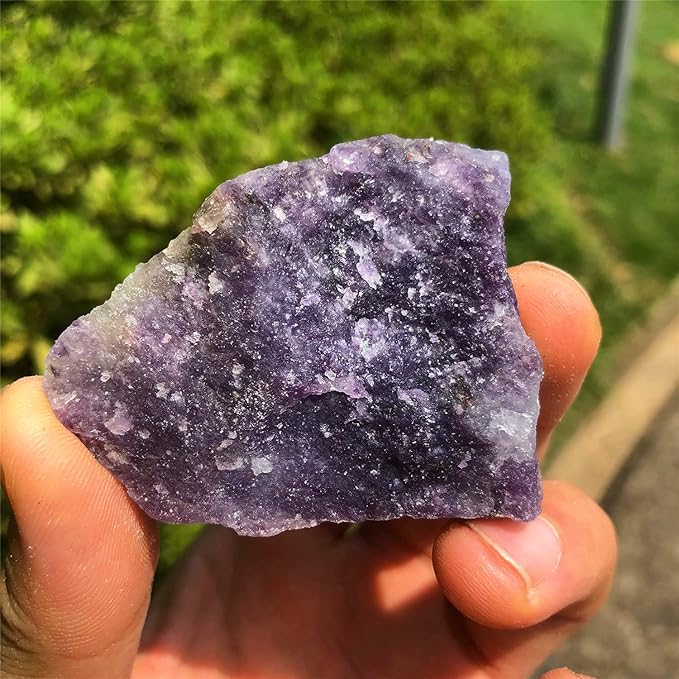 Zenkeeper 1 Lb Large Rough Purple Mica Stone Raw Lepidolite Crystal Stone Natural Purple Crystal Stone Mineral Specimen Gemstone Healing Crystals and Stones