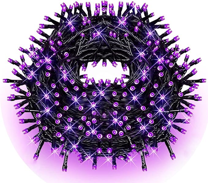FULLBELL Black Light String Lights Blacklight 100 LEDs 33 Feet Black Lights for Glow Party, Blacklights for Birthday Party Halloween Christmas Bedroom (Purple)