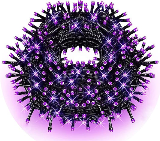 FULLBELL Black Light String Lights Blacklight 100 LEDs 33 Feet Black Lights for Glow Party, Blacklights for Birthday Party Halloween Christmas Bedroom (Purple)