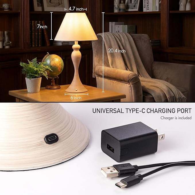 O'Bright Ember Rechargeable Table Lamp (Whitewashed)