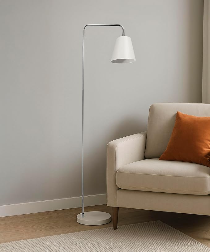 HarvestLand Steady Brushed Nickel Floor Reading lamp – Adjustable Standing Lamp with Solid Base, Stand up Lamps for Living Room, White Reading Light Standing lamp for Over Chair Use