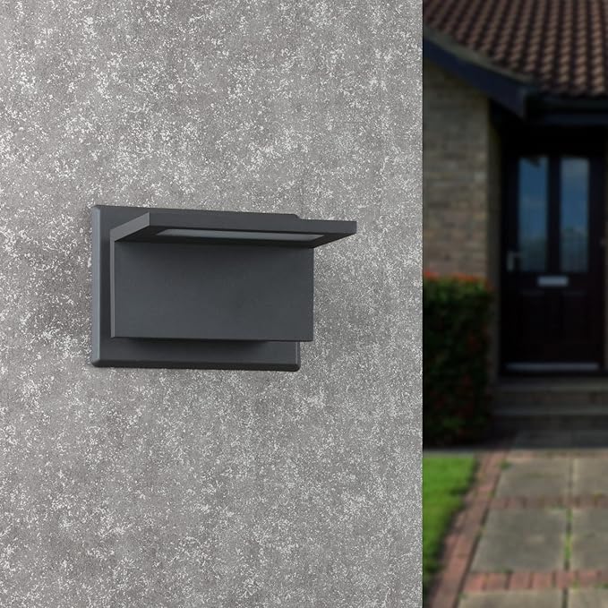 Outdoor Wall Light LED Lamp Modern Wall Sconce Lighting Lantern Fixture Waterproof Black Aluminum Lights for Porch Front Door Garden Yard Patio 680Lm 3000K 2 Pack