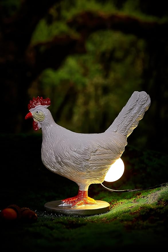 Upgraded Chicken Egg Lamp, 3D Resin Chicken Night Light with USB, Lifelike LED Egg Lamp with Color Gift Box, Easter Birthday Gift for Friends (C)