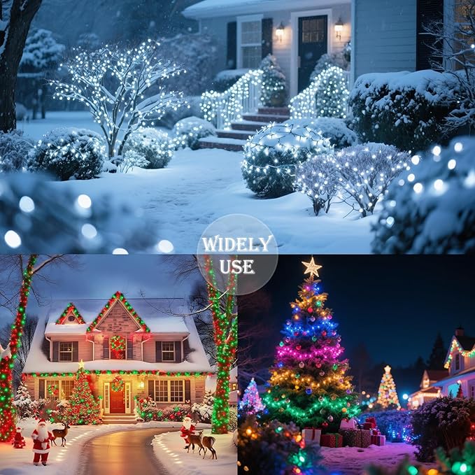 Green Lights Battery Powered, 2 Pack Total 66.6 FT 200 LED Green String Lights Indoor Outdoor ST Patrick's Day Decoration, Twinkle Fairy Light for Home Room Party Decor