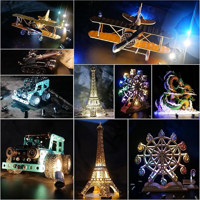 Mini LED Lights, 10 PCS Small Spotlight Battery Operated Tiny SMD Lamp for DIY Craft & Creative Decor. Perfect for Miniatures, Displays, and Custom Projects (Blue-10)
