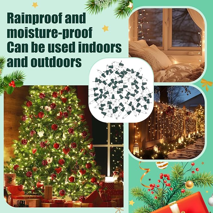 Mudder 60 Count Christmas Replacement Mini Light Bulbs with Base Christmas Tree Incandescent Wire String Lights Replacement Bulbs for Xmas Indoor Outdoor Decoration(Warm White,3.5vx0.12a)
