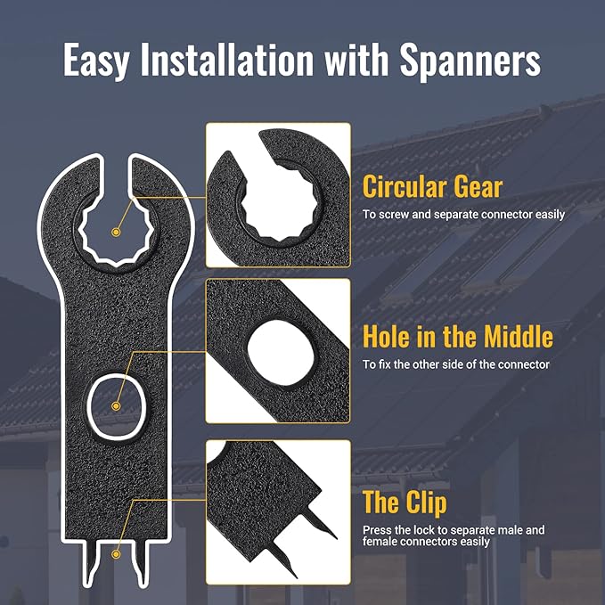 BougeRV 12 PCS Solar Connector Solar Panel Cable Connectors Solar Panel Connectors Kit Solar Connector with Spanners IP68 Waterproof 6 Pairs Male/Female (8AWG)