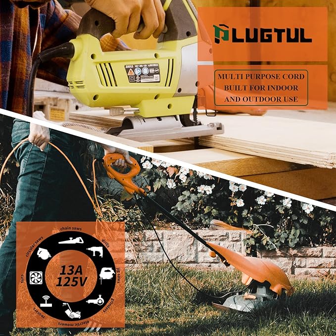 Outdoor Extension Cord 30 FT Waterproof, 16/3 Gauge Heavy Duty 3 Prong Extension Cord, 13A 1625W SJTW, ETL Listed, Great for Garden and Home, Orange