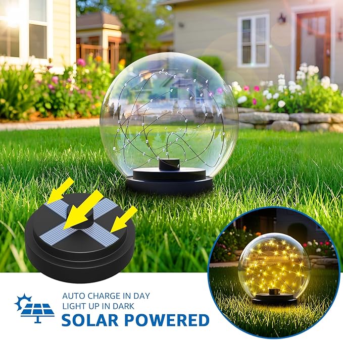 2-Pack Solar Floating Pool Lights Ball Outdoor Water-Resistant IP66 Solar-Powered that Float Flickering Lights for Swimming Pool Decor Pond Garden Party