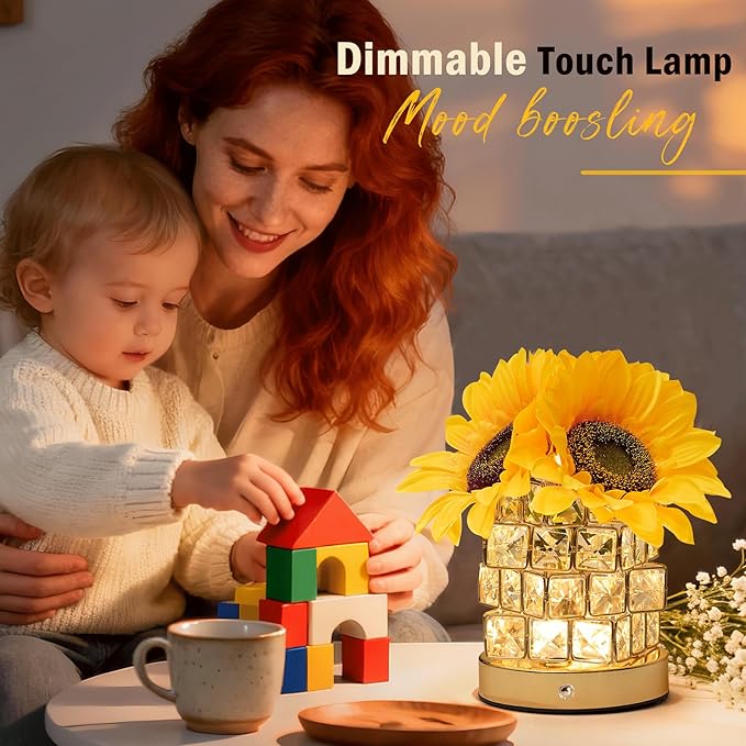 Sunflower Lamp Gifts for Women – Unique Flower Light for Mom, Wife, Daughter, Teacher, Friends – Mother’s Day, Valentine’s, Christmas, Birthday Gifts – Bedroom, Office, Restaurant Decor
