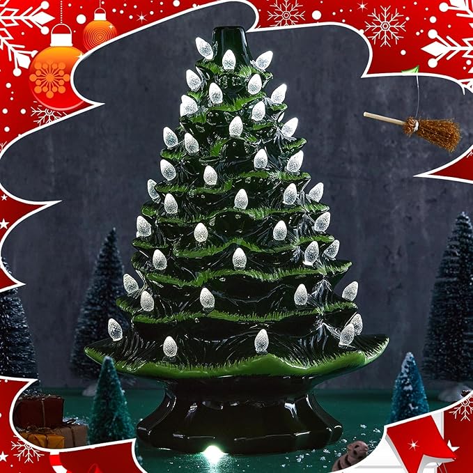 Boao 120 Pcs Ceramic Christmas Tree Replacement Lights Clear Plastic Flame Peg Bulbs Accessories for Ceramic Christmas Trees and DIY Projects(Clear,Medium)