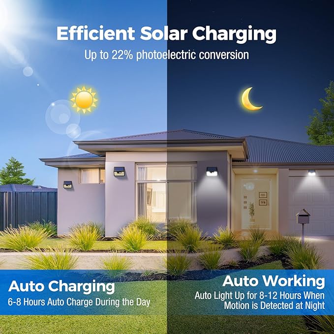 Peasur Solar Lights Outdoor Waterproof [12 Packs/140 LEDs], 3 Lighting Modes Solar Motion Sensor Light Outdoor, Ultra Bright Security Lights Outdoor Solar Lights for Outside Fence Yard Patio Deck