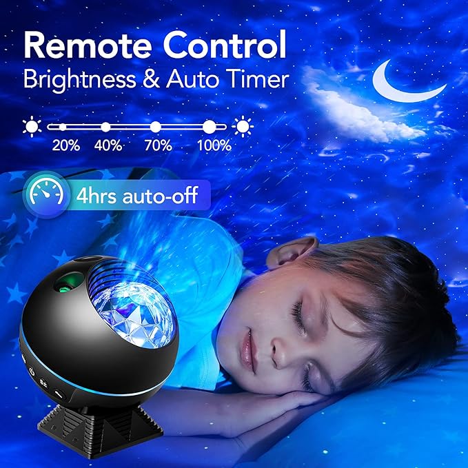【Gift Package & Birthday Gift】STARS+MOON 15 Colors/240 Lighting Modes Galaxy Projector Star Projector,Galaxy Lights for Bedroom,Star Projector Galaxy Light Gifts Room Decor for Teen Girls Boys (black)