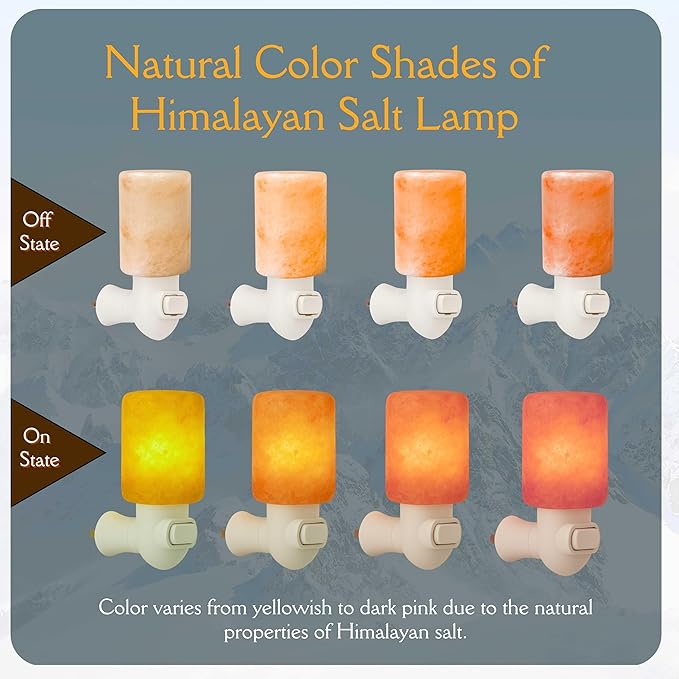 Spantik Himalayan Rock Salt Night Light Cylinder Shape 2Pack
