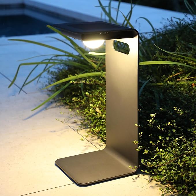 Outdoor Floor Lamp,Solar Lights Outdoor,Solar Lanterns Outdoor Waterproof IP65,4000mAh Li-ion Battery Smart Lamp,Outdoor Lantern for Backyard Decor,Table Lamp for Patio Decor,Black Lamp,XL