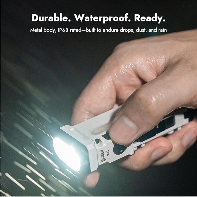 WUBEN X4 EDC LED Flashlight with RGB Light, 1500 Lumens Mini Flashlight with Tactical Switch and Magnetic, IP68 Portable Pocket Clip USB C Flash Light for Camping, Checking, Emergencies