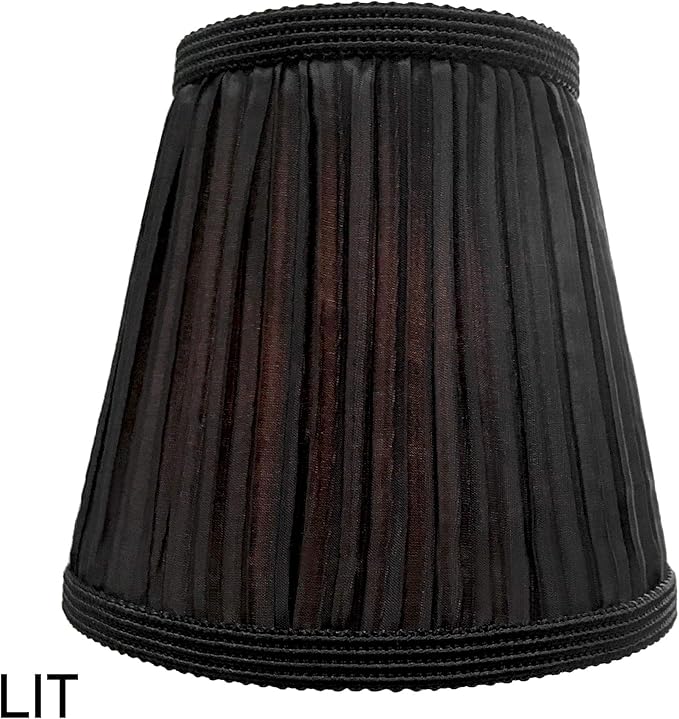Royal Designs, Inc. CS-1055-5BLK Designer Mushroom Pleat Empire Chandelier Lamp Shade, 3 x 5 x 4.5, Black