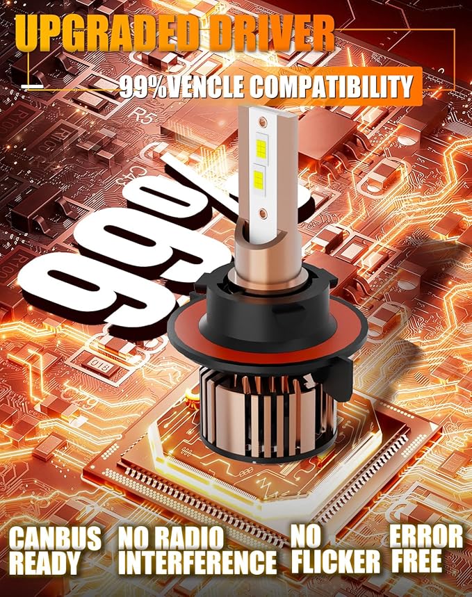 Compatible for Ford F150 F250 F350 (Years:2004-2014) And F250 F350 F450 Super Duty (Years: 2005-2022) Hi/Lo Dual Beam Lights bulb,Pack of 2