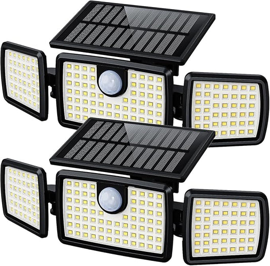 Solar Lights Outdoor Waterproof, Motion Sensor Flood Outside Lights with 2500LM High Brightness 270° Wide Angle, Outdoor Solar Lights IP65 for Yards, Patio, House, Garage (Non-Remote,2 Pack)