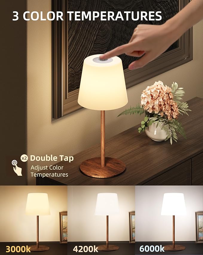 EZVALO Shower Lamp, IP65 Waterproof Modern Bathroom Lamp, Cordless Rechargeable Bath Light with 4500mAh Battery – Soft 360° Glow for Bathtub, Night Shower & Relaxing Routines