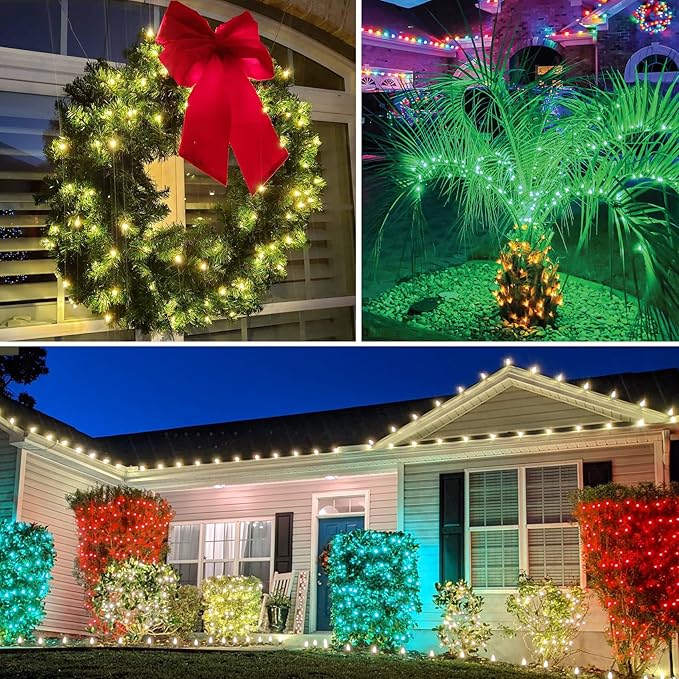100 LED 5MM Yellow Christmas Lights, 33FT Indoor/Outdoor String Light, Mini Lights for Garden, Patio, Christmas Trees - Green Wire, Commercial Grade, UL Listed