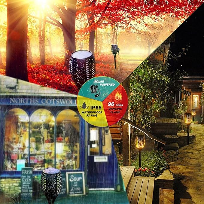 Solar Torch 43" (Super Large Size) with Flickering Flame, 99 LED Outdoor Waterproof Solar Powered Lights for Holiday Decorations Outside Garden Yard Pathway Decor