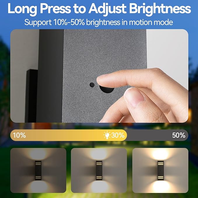 SHIMR Motion Sensor Outdoor Wall Lights, Dusk to Dawn Outdoor Lights ETL Listed, Aluminum Sconce Exterior Lighting Fixtures Up and Down Outside Lights for House, LED Bulbs Included, 2 Pack