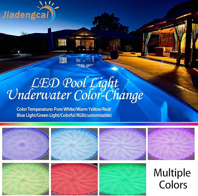 11.81in LED Pool Light Color Change for Inground Pool, Underwater Wall-Mounted Pond Light Submersible RGB Led Light Swimming Pool Light 12V 36W with Remote IP68 Waterproof