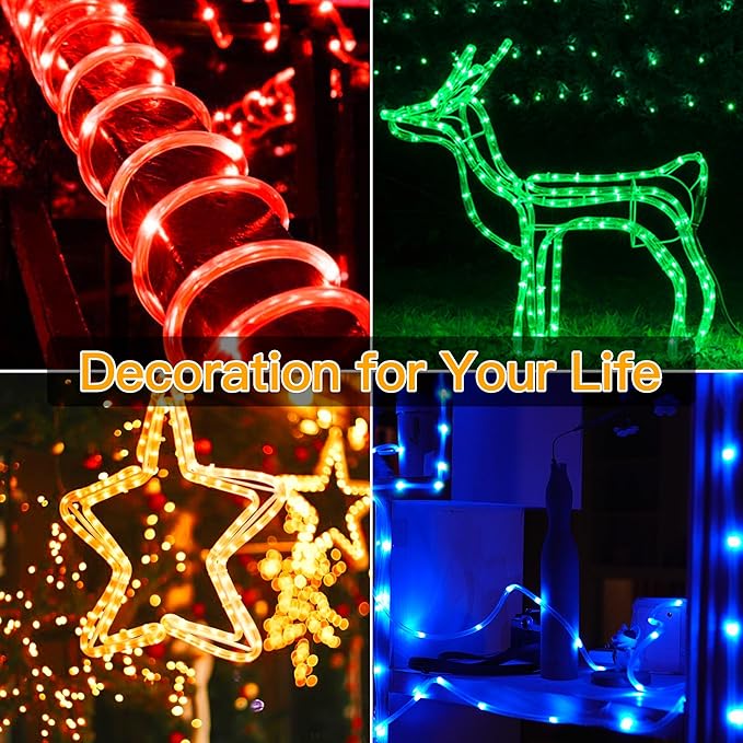 Ollny USB Rope Lights Indoor Color Changing, 33FT 100 LED String Lights with Remote, 18 Colors Christmas Light for Indoor Bedroom Party Wedding Holiday Decorations