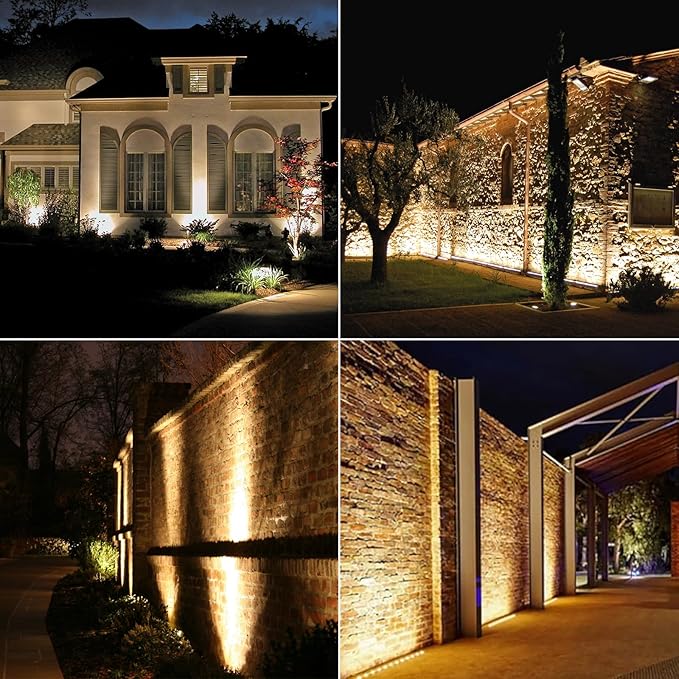 Warm White Wall Washer Light 17 Inch 2 Pack, 3000K Patio Flood Light 48W, IP66 Outdoor Bar Light for Landscape, Church, Yard, Garden, Building