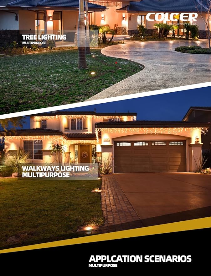 COLOER In-Ground Well Lights Large Size, LED Outdoor Low Voltage Pathway Light, IP65 Waterproof Wired Landscape Lights, Garden Sidewalk Lighting,1-Pack Without Bulb