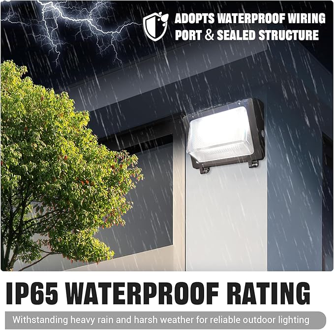 150W LED Wall Pack with Photocell Dusk to Dawn 5000K Waterproof Commercial Outdoor Light Fixture 22500lm 120-277V Equivalent,Energy Save Flood Lights for Building