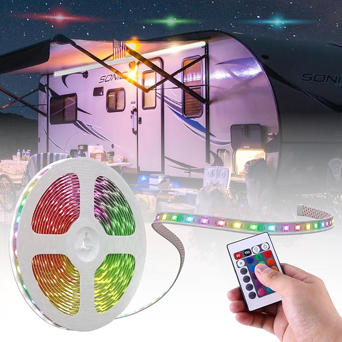 LATCH.IT 12V RV Awning Lights | 20-Foot V2.1 RV Awning LED Light Strip DIY-Kit | RGB RV LED Lights Exterior IP68 Water-Resistant | The Original & Most-Complete Camper Awning Lights in The Market