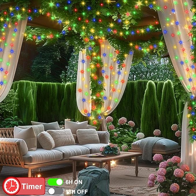 ZAIYW 4 Pack Fairy Lights Battery Operated, 16.5Ft 50LED Fairy Light with Remote Control Timer 8 Modes Twinkle Christmas String Lights for Indoor Outdoor Wreath Tree Party Gift Decor (Multicolor)