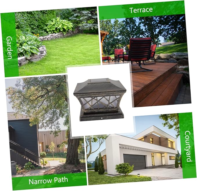 Solar Post Light Outdoor Floor Lamp Decor with High Brightness LED Premium Battery for Garden Courtyard Park Automatic Day Charging and Night Illumination