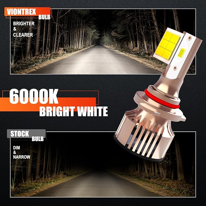 Fits for Ford F250 F350 F450 F550 Super Duty Light Bulbs(2005-2022) Headlamp Bulbs Kit 6000K White 45000LM Brightness Upgrade Easy-Install Plug-n-Play 6-Pack