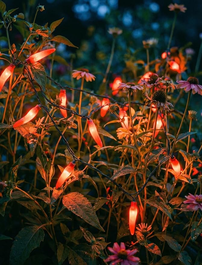 13.6Ft Chilli Pepper Light, Christmas Decorations String Lights with 35 Red Pepper Bulbs, Plug in Fairy Lights for Indoor Party Kid's Room Xmas Tree Patio Bedroom Garden Decor