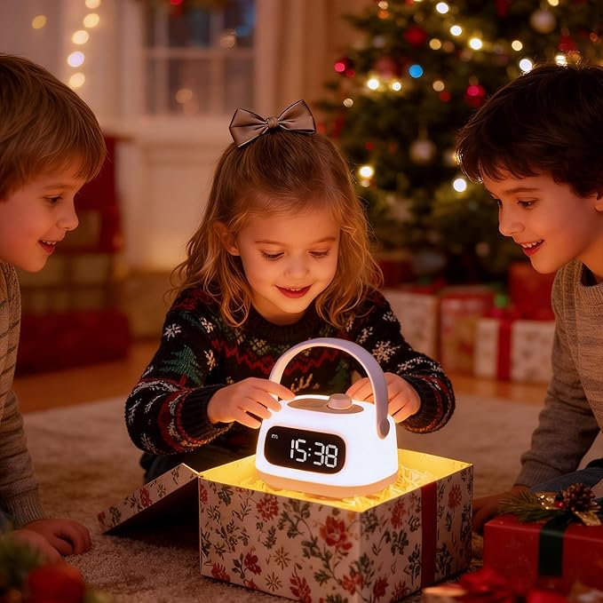 QANYI Kids Lanterns,Portable and Rechargeable Night Light for Kids Room with Dimmable and Clock Time, LED Camping Lantern Emergency Lights Hanging and Table Lamp for Home,Tent,Camp,Girls