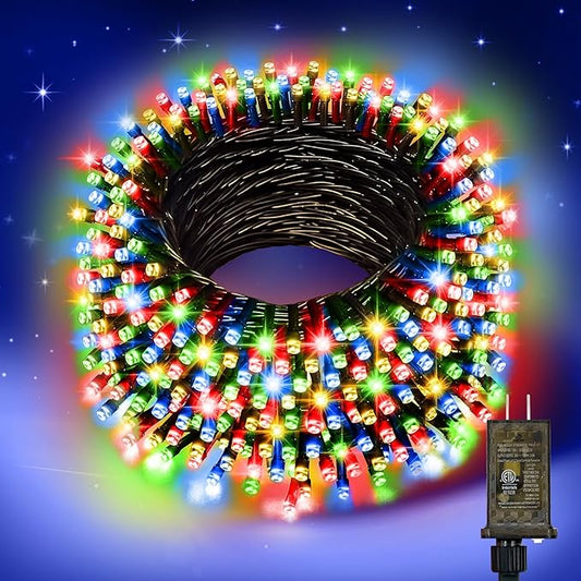 Nisocy 66FT 200 LED 4 Color Christmas String Lights, Multicolor Fairy Lights with Green Wire, 8 Modes Plug in Christmas Tree Lights for Indoor Outdoor Holiday Decorations, Party, Patio, Home Décor