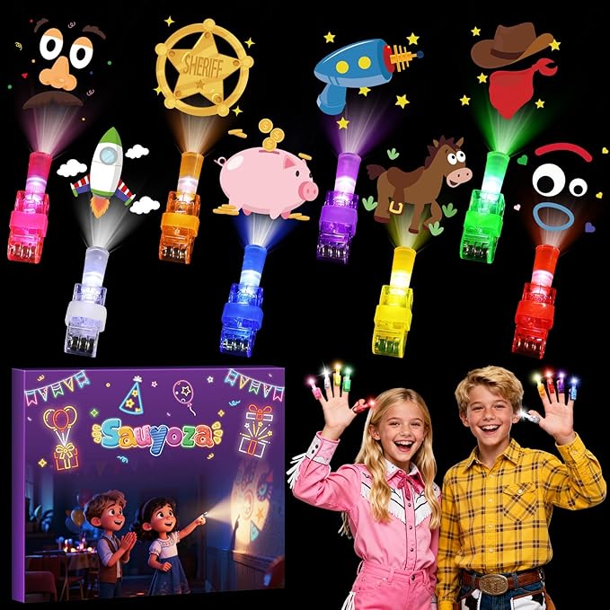 36 Pcs Toy Inspired Story Themed Party Favors LED Finger Lights for Kids, Glow in the Dark Birthday Party Supplies, Goodie Bag Fillers, Classroom Rewards Gifts Bulk, Cosplay & Night Games