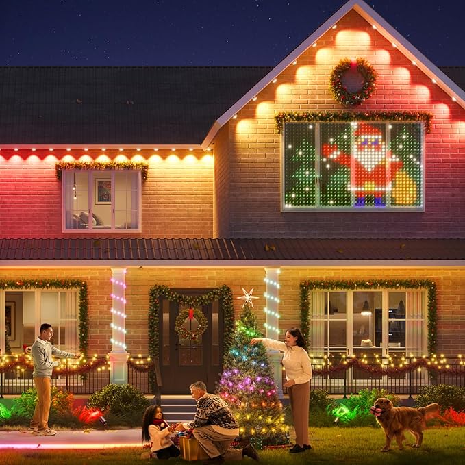 50FT Permanent Outdoor RGB Lights with IP67 Waterproof, Smart Outdoor String Lights Remote Control, Eaves Lights with App, Daily and Accent Lighting for Halloween,Christmas Holiday Decor